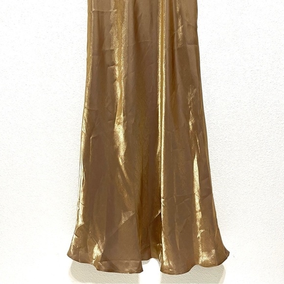 Alex Evenings Woman Bronze Floral Beads Gown Dress Size 10 - Picture 8 of 13